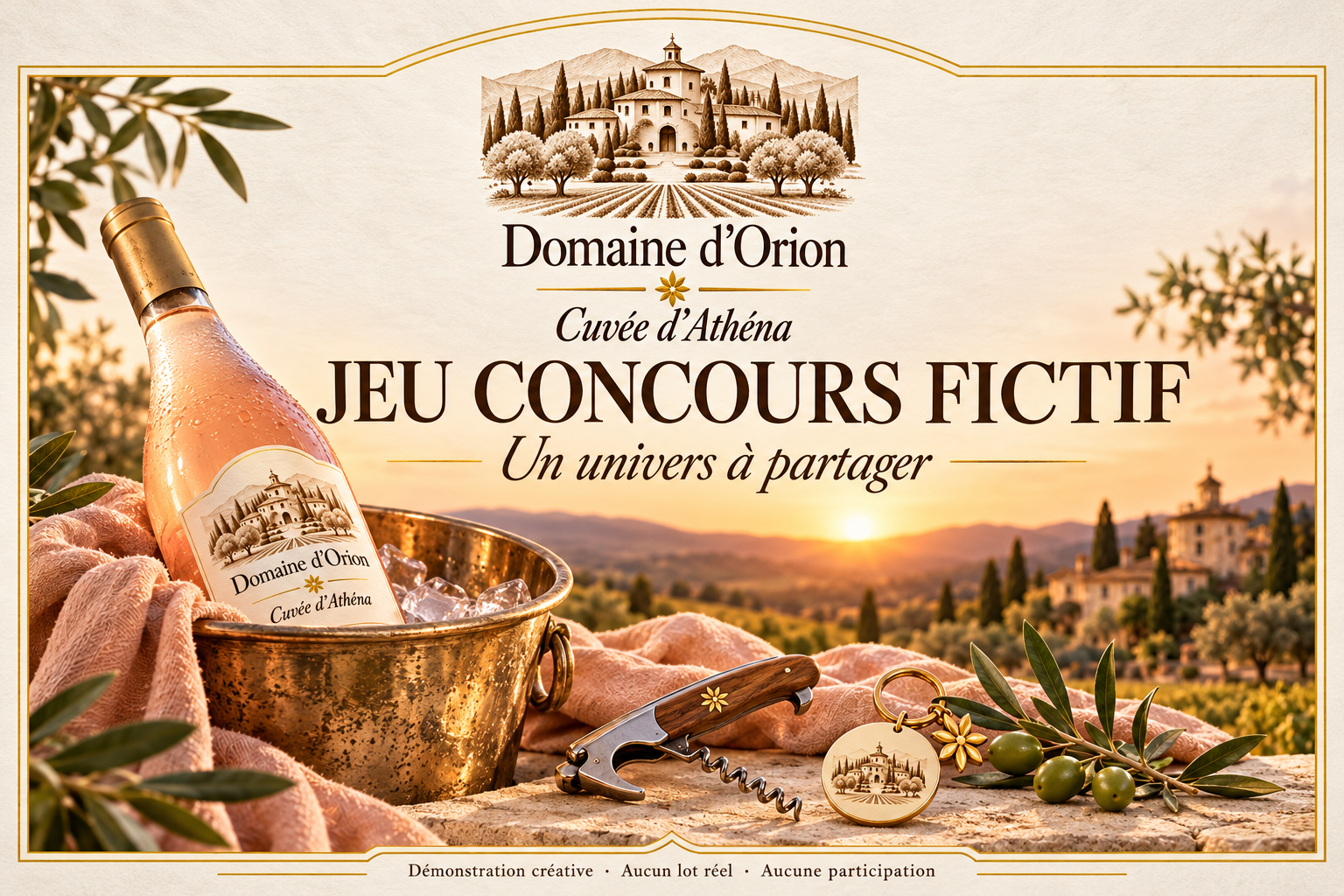Jeu concours entièrement fictif Domaine d’Orion, aucun lot réel ni participation